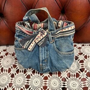 Levi's Blue Denim Tote with Star and Stripe Accents